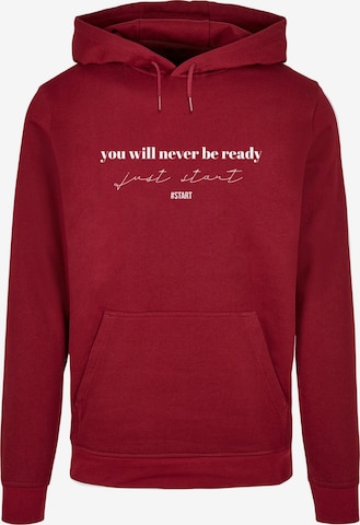 Merchcode Sweatshirt 'Just Start' in Rood: voorkant