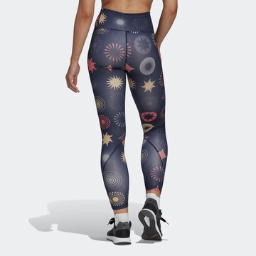 ADIDAS PERFORMANCE Skinny Παντελόνι φόρμας 'Optime Printed ' σε μπλε