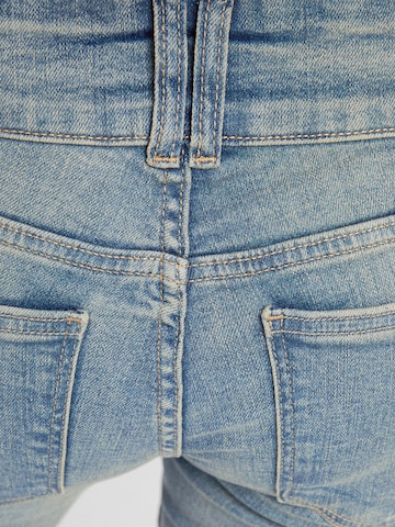Bershka Boot cut Pleated Jeans in Blue