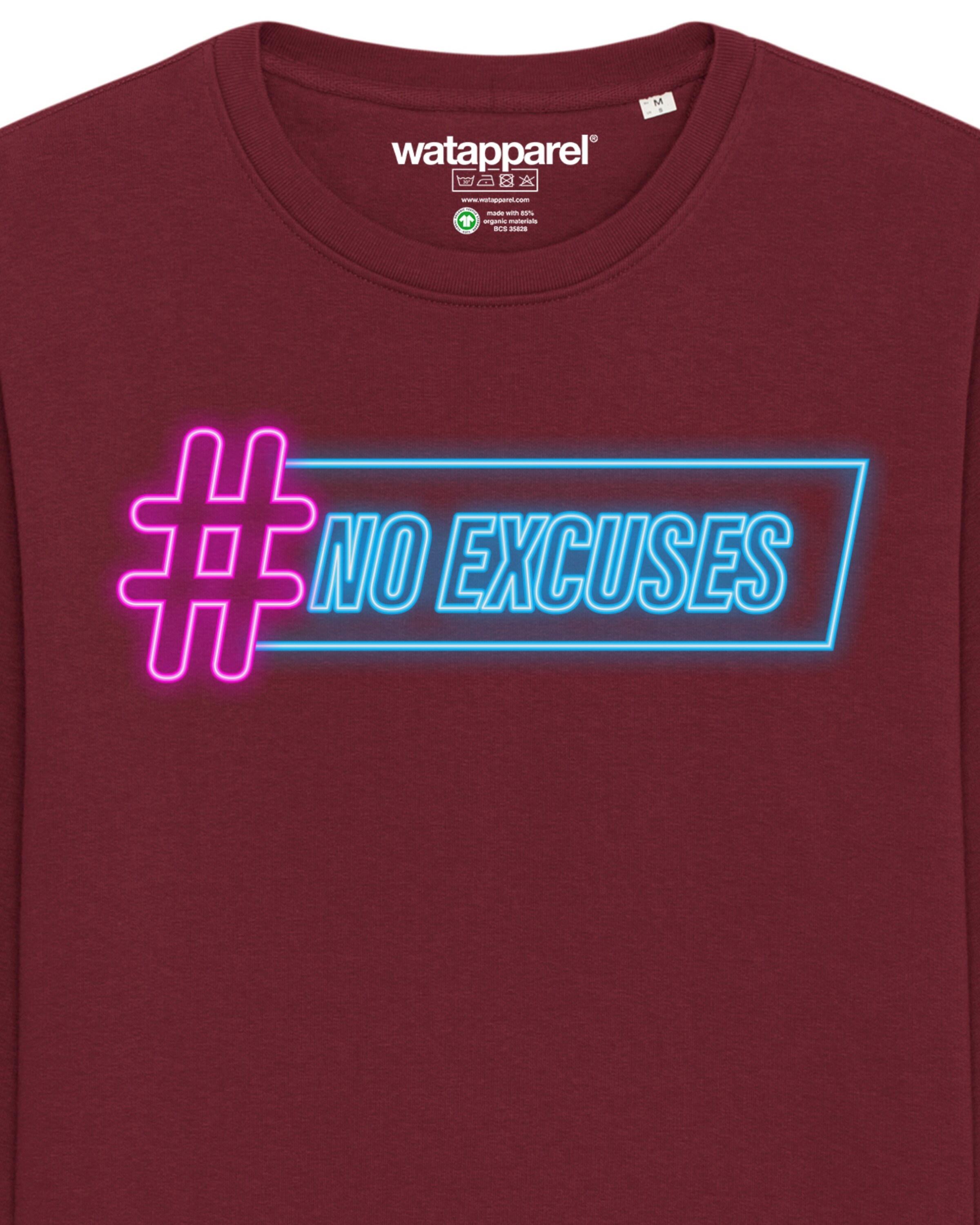Watapparel Sweatshirt 'No Excuses' in Rot