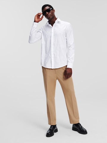 Karl Lagerfeld Regular Fit Skjorte 'Monogram Diamond' i hvit
