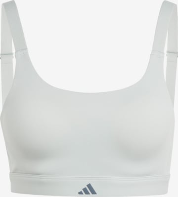 ADIDAS PERFORMANCE Sports Bra 'Tailored Impact Luxe' in Grey: front