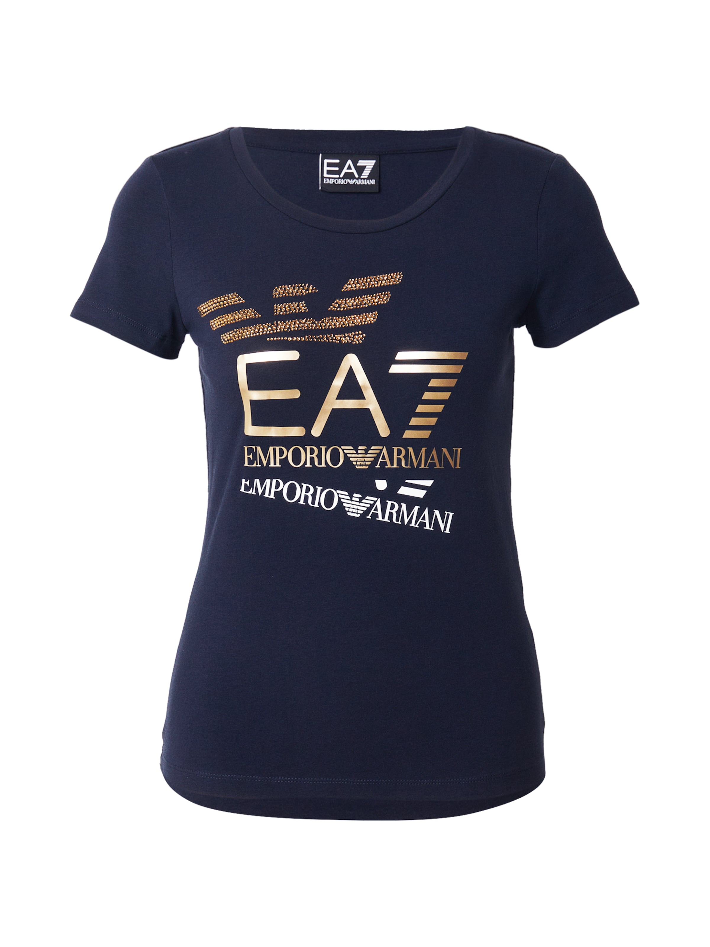 EA7 Emporio Armani Тениска в синьо: отпред