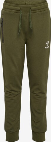 Hummel Regular Workout Pants 'ON' in Green: front