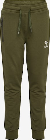 Hummel Regular Workout Pants 'ON' in Green: front