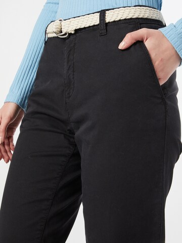 ESPRITregular Chino hlače - crna boja