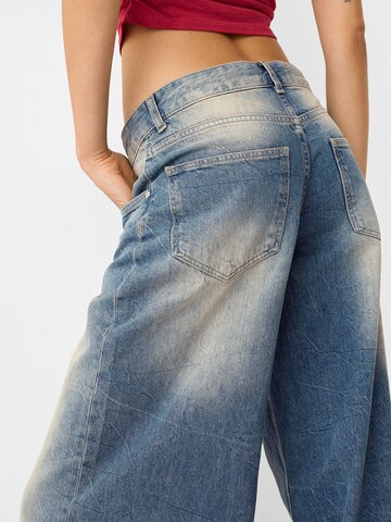 Wide Leg Jean Bershka en bleu