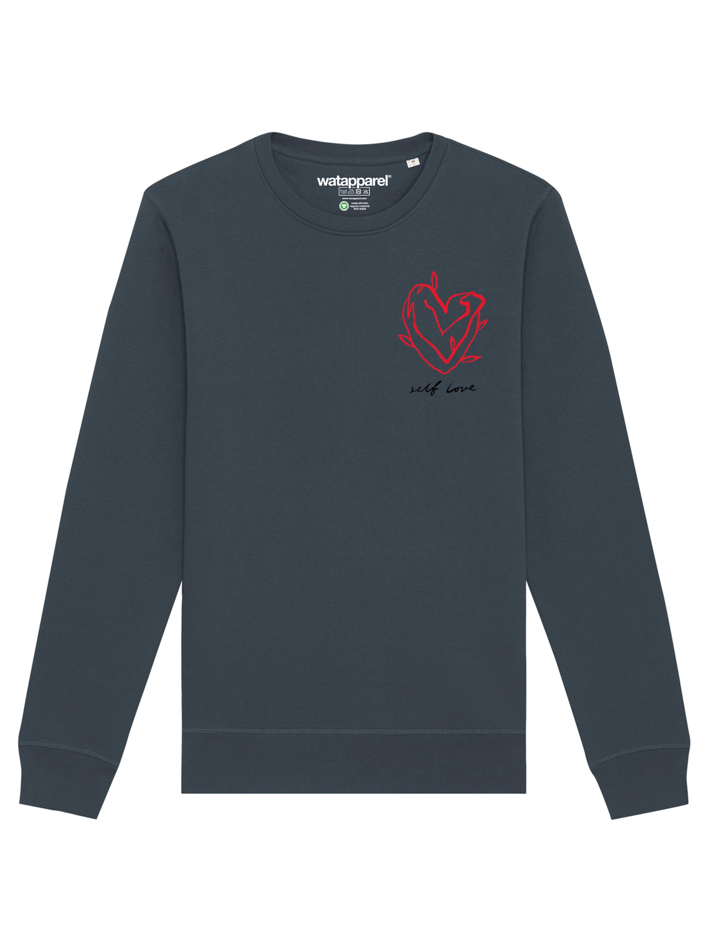 Watapparel Sweatshirt 'Self Love' in Grey: front