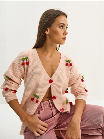 Bianco Lucci Knit cardigan in Pink