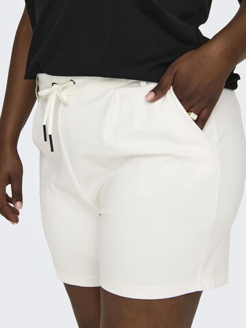 ONLY Carmakoma Regular Pleat-Front Pants in White