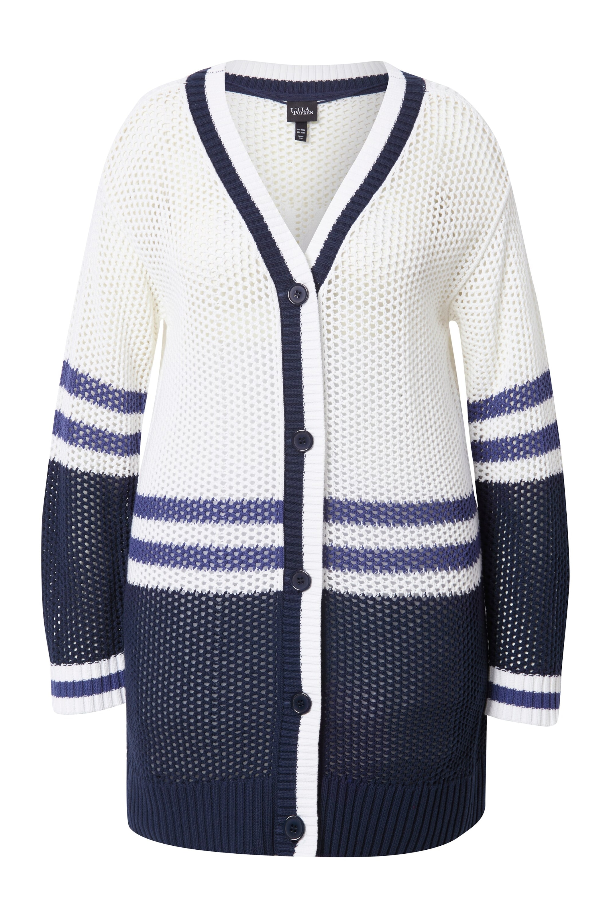 Ulla Popken Strickjacke in Blau: Vorderseite