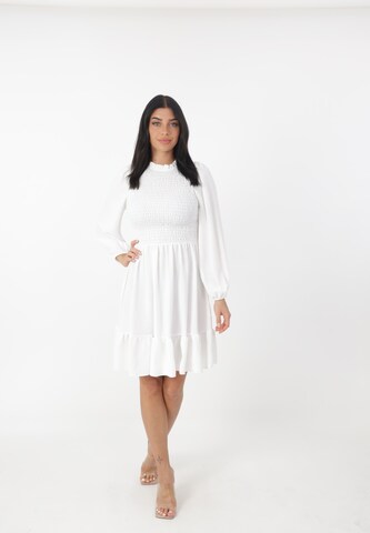 Elara Kleid in Weiß: Vorderseite