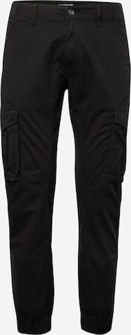 Effilé Pantalon cargo QS en noir : devant