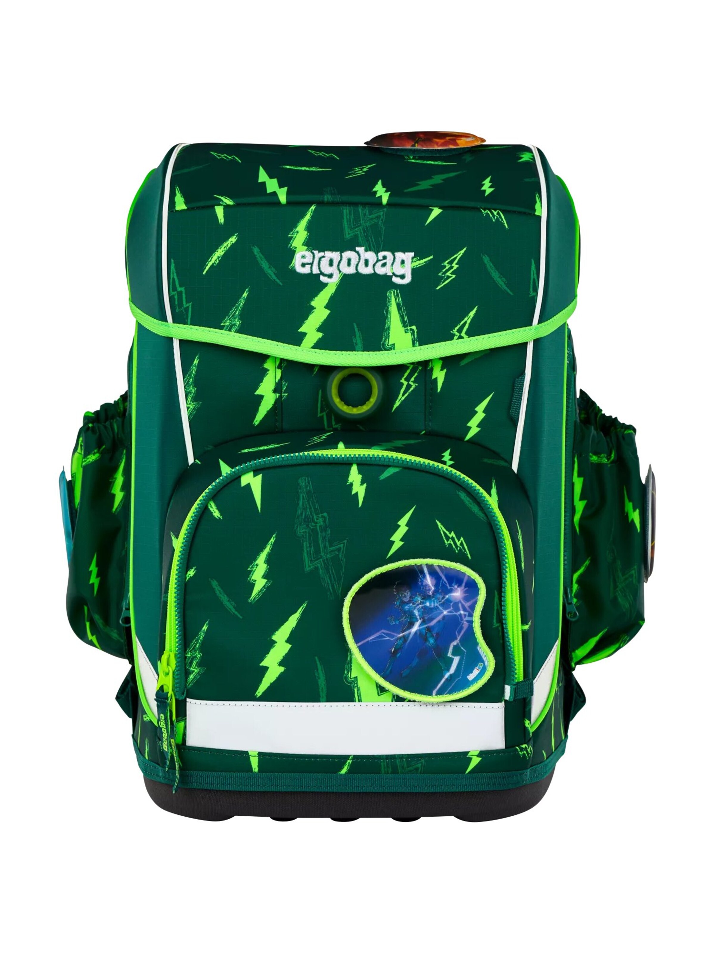 ergobag Backpack 'Schulranzen-Set cubo light Set' in Green
