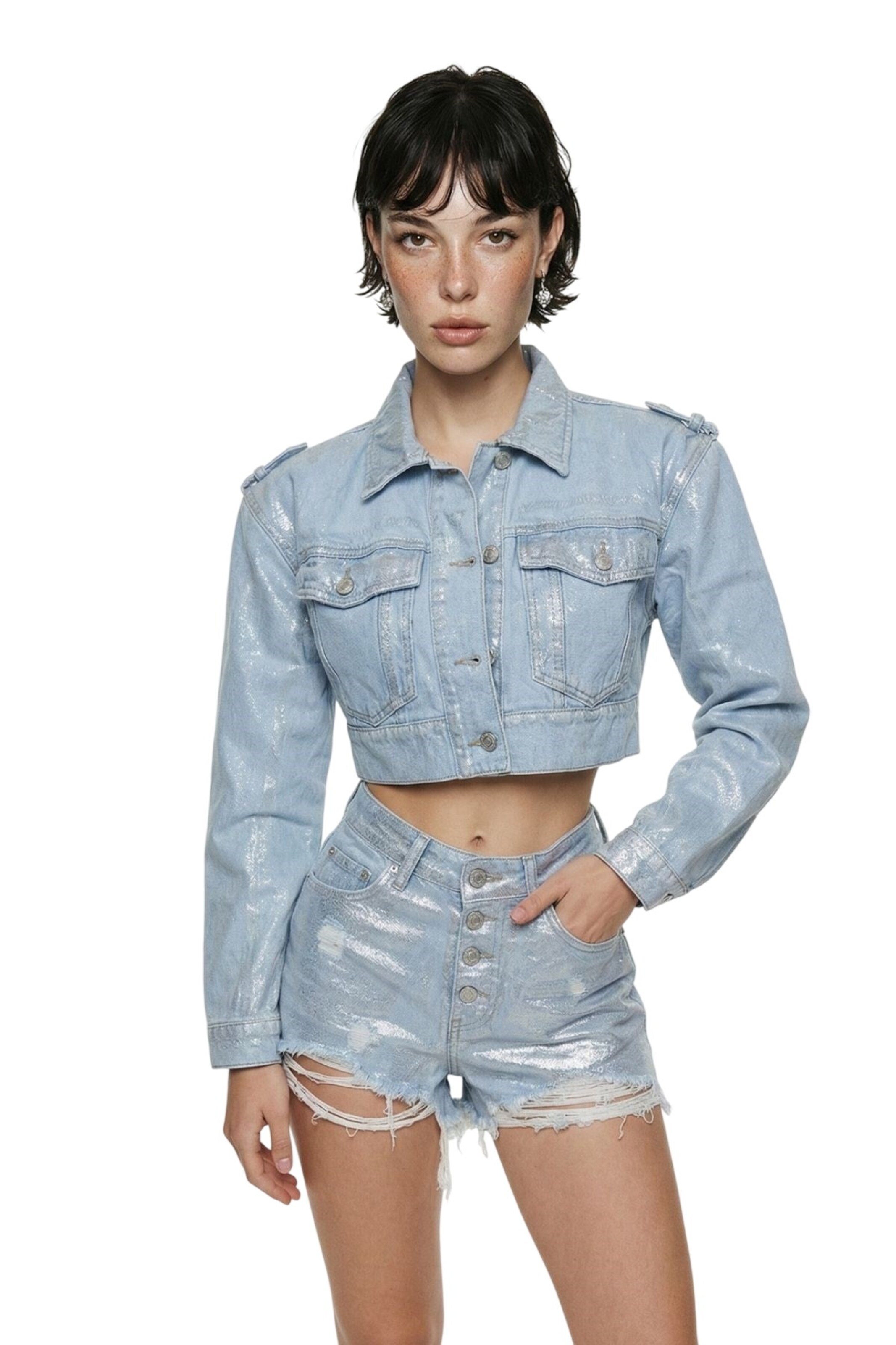 HOLLY LOLLY Slimfit Jeans in Blauw: voorkant