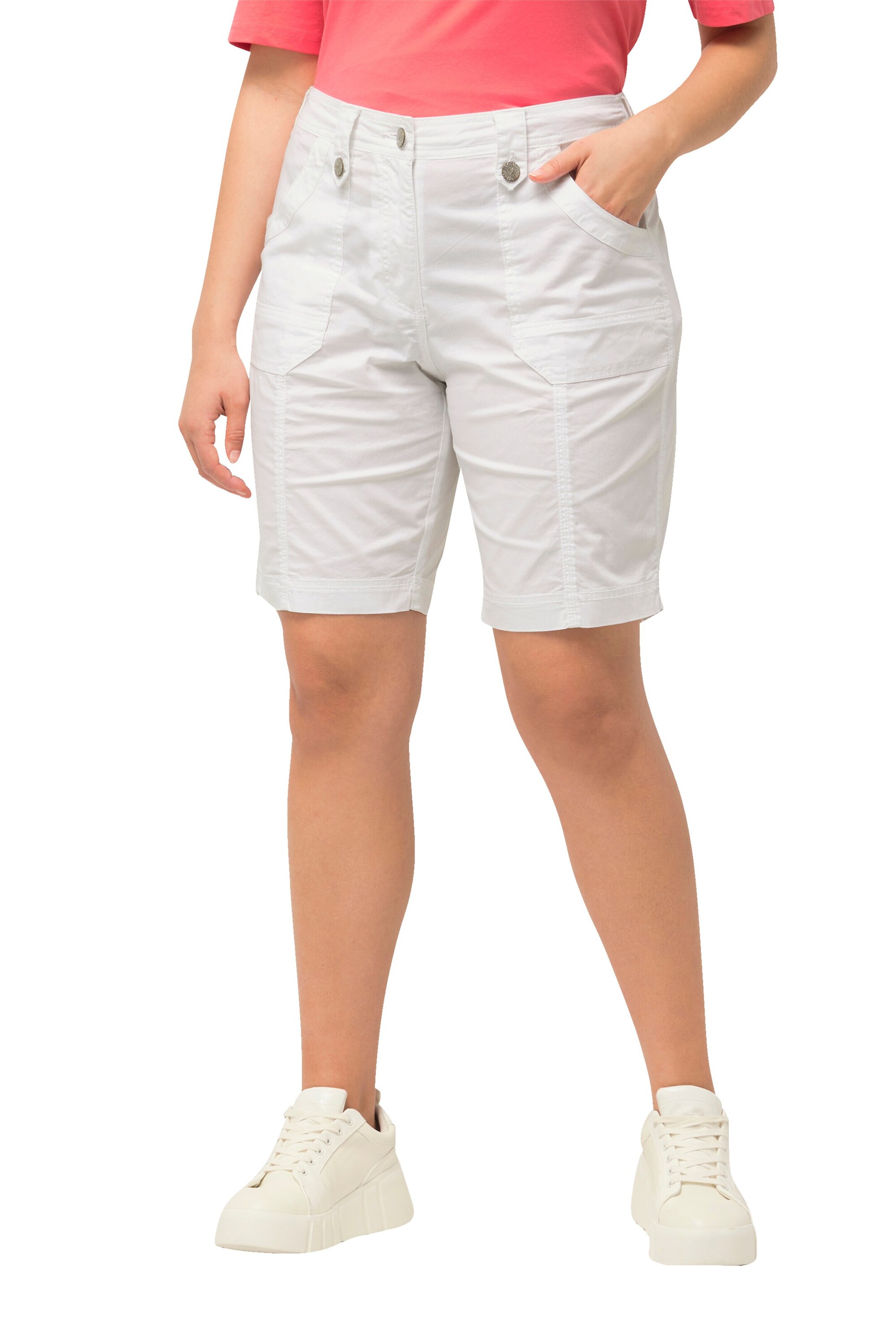 Ulla Popken Regular Broek in Wit: voorkant