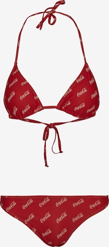 Merchcode Triangel Bikini 'Coca Cola' in Rood: voorkant