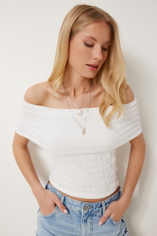 Happiness İstanbul Bluse in Weiß