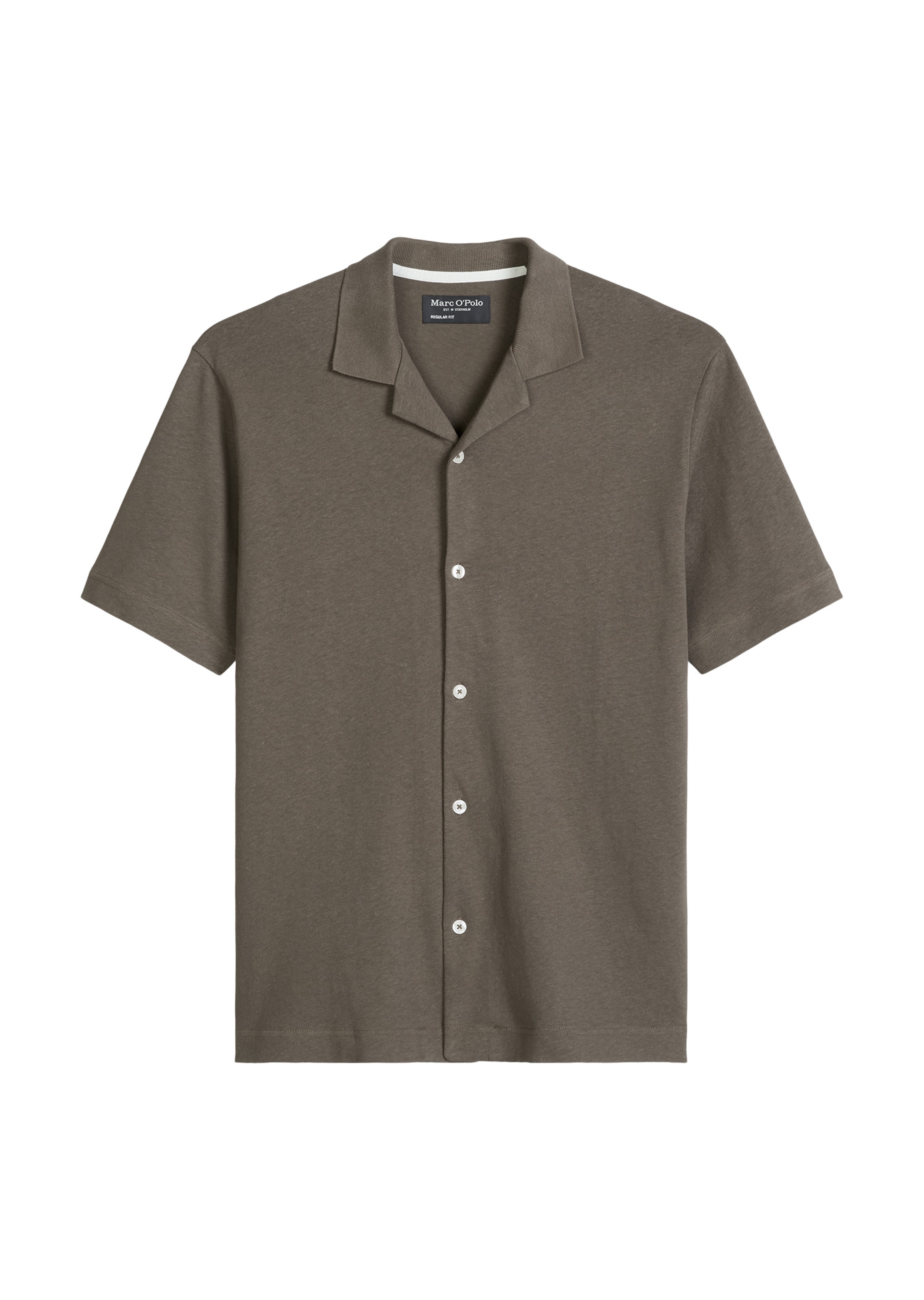 Marc O'Polo Button Up Shirt in Brown: front