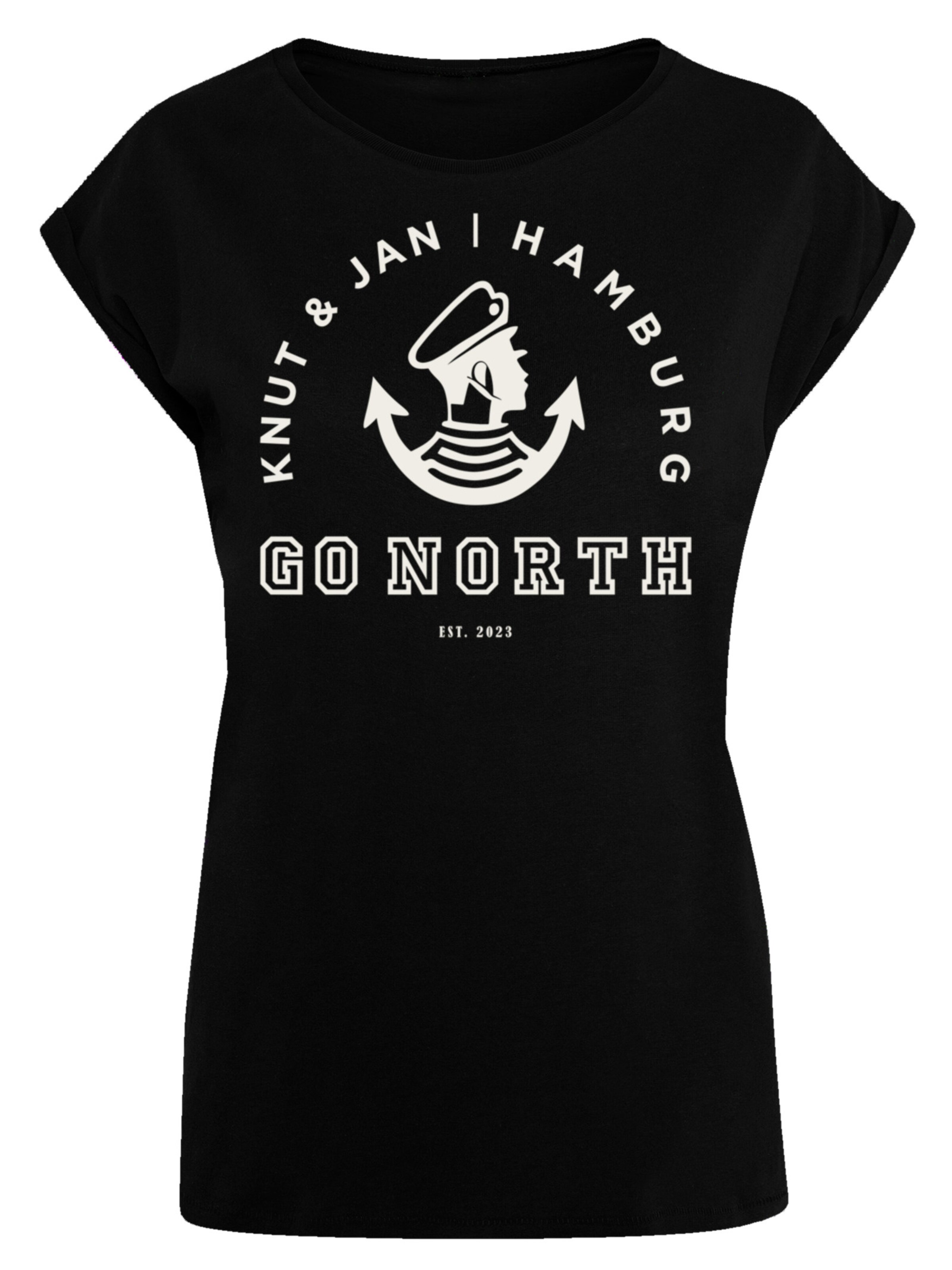 T-shirt 'Go North Knut & Jan Hamburg' F4NT4STIC en noir : devant