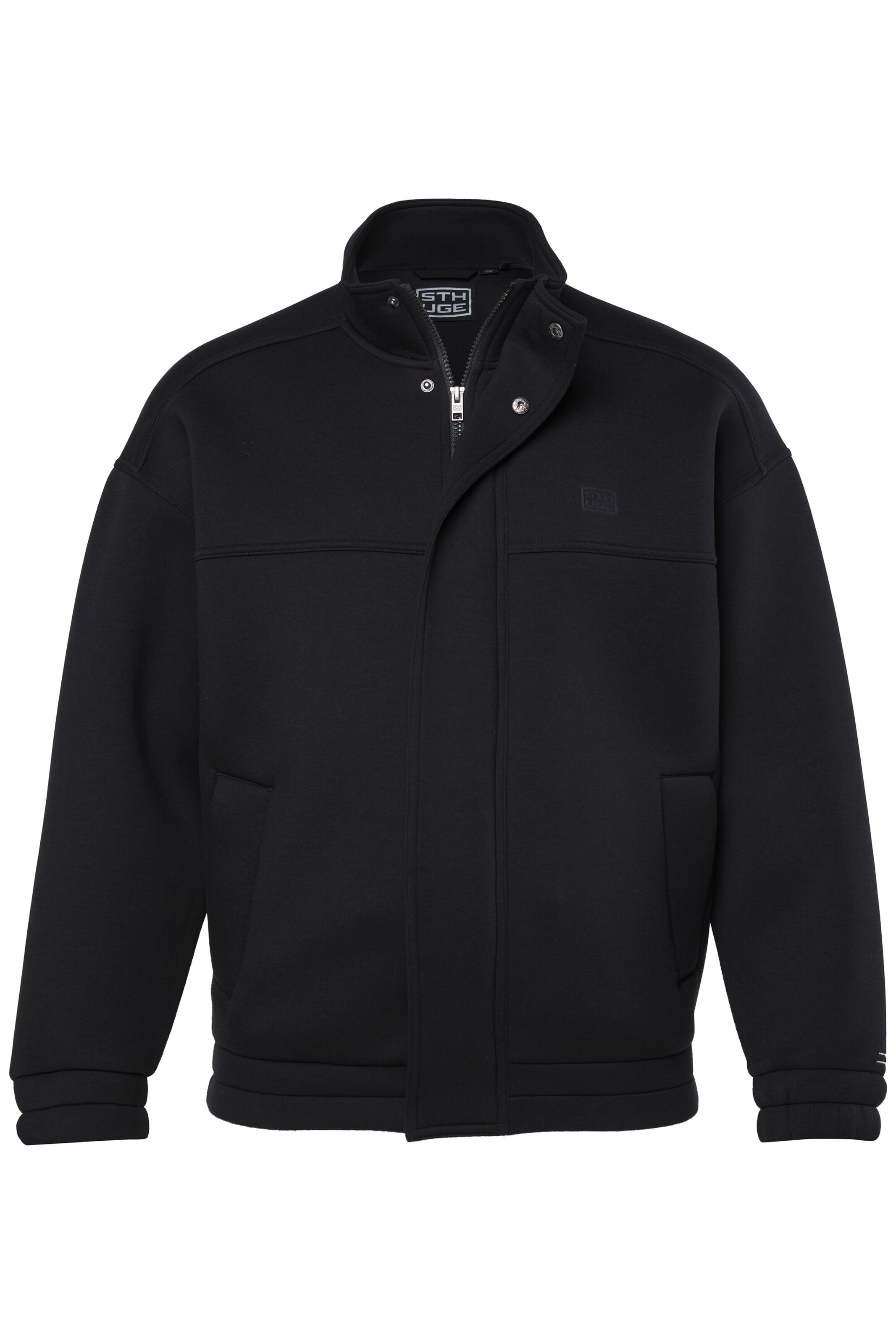 STHUGE Sweatvest in Zwart: voorkant