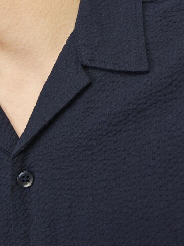 JACK & JONES Comfort fit Button Up Shirt 'JOREaster Palma' in Blue