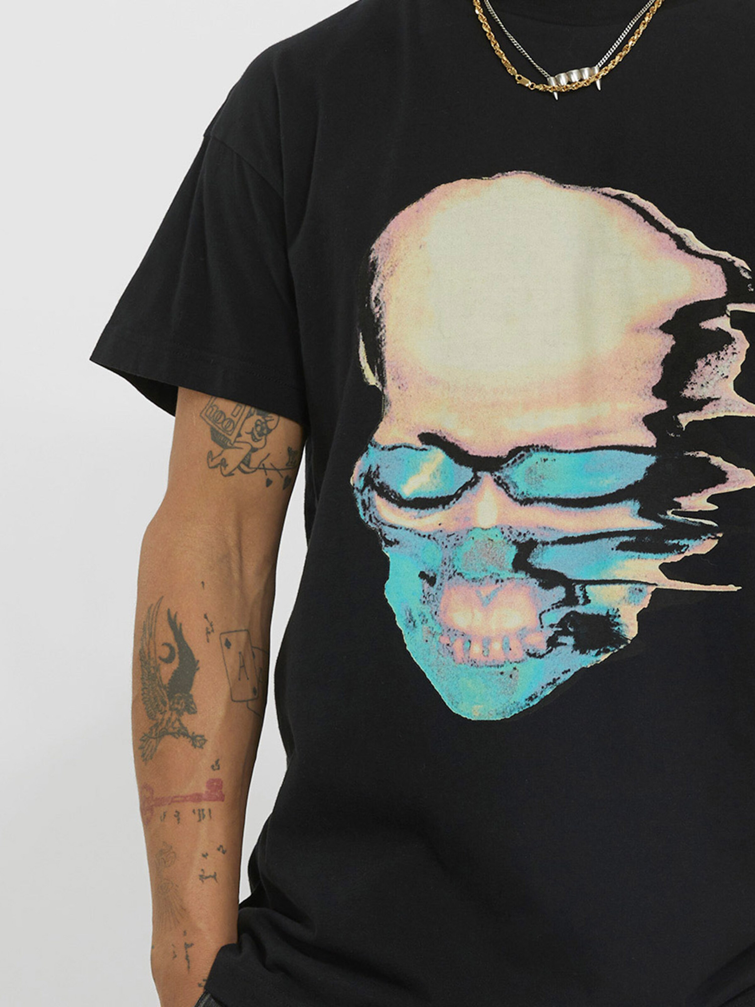 Männer Shirts Young Poets Society T-Shirt 'Skull Daylen' in Schwarz - TQ93317 Männer Shirts Young Poets Society T-Shirt 'Skull Daylen' in Schwarz - TQ93317