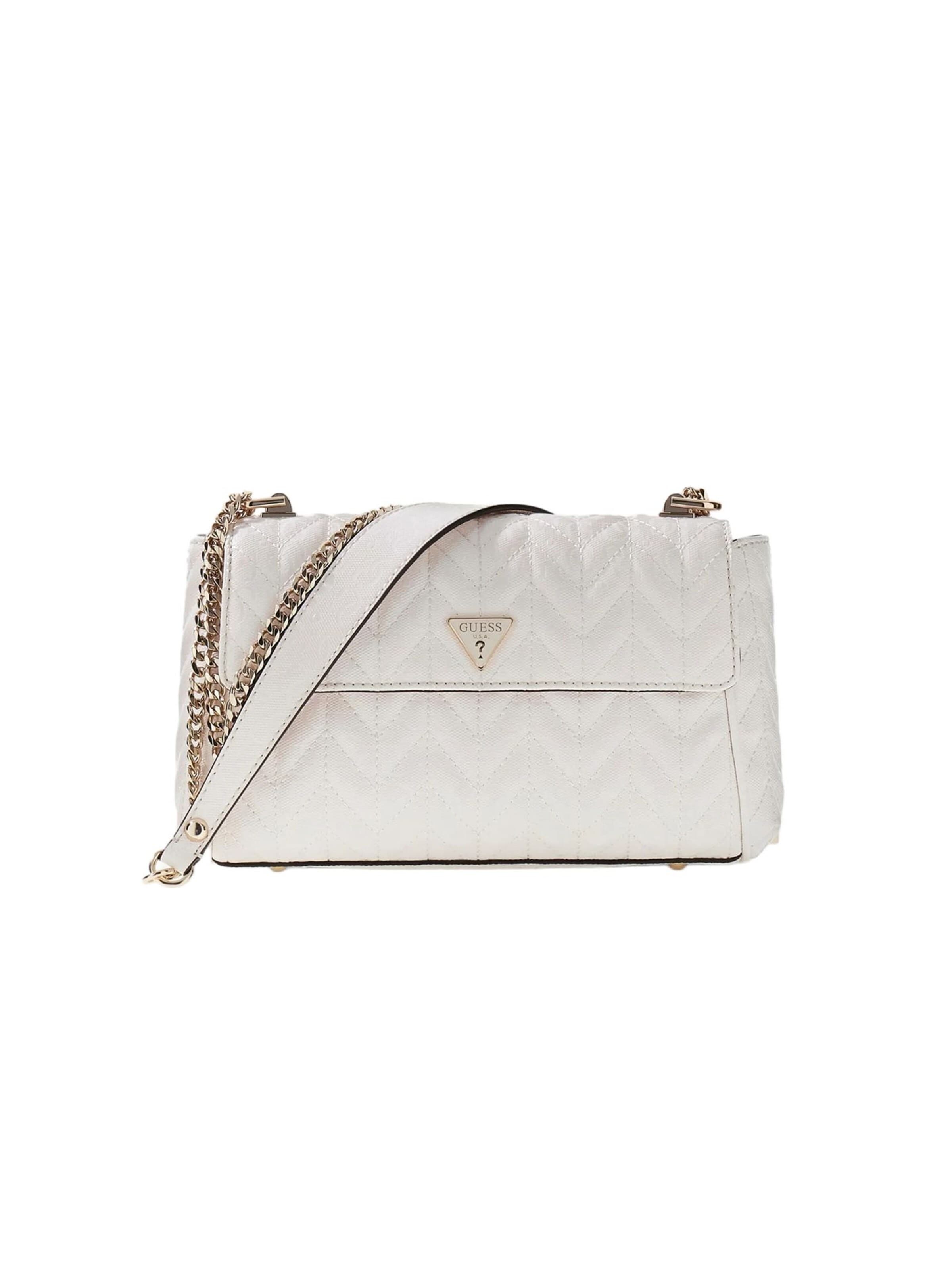 Borsa a spalla di GUESS in bianco: frontale