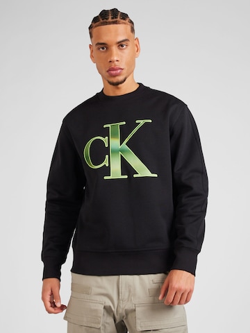 Calvin Klein Jeans - Sweatshirt em preto: frente