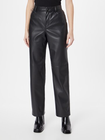 ICHI Regular Trousers 'SIA' in Black: front