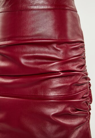 Gonna di faina in rosso