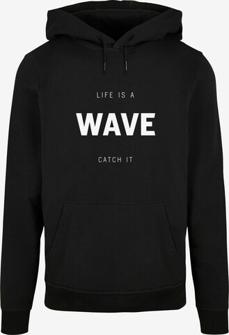Merchcode Sweatshirt 'Summer - Life is a wave' in Schwarz: predná strana