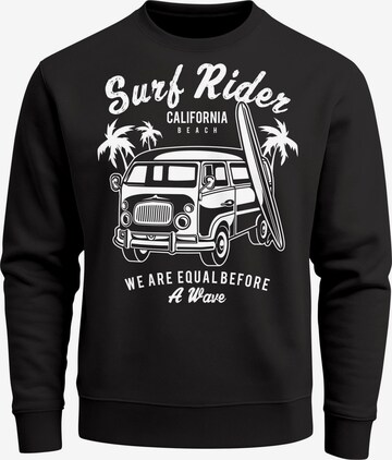 Neverless Sweatshirt 'Surf Rider' in Schwarz: Vorderseite