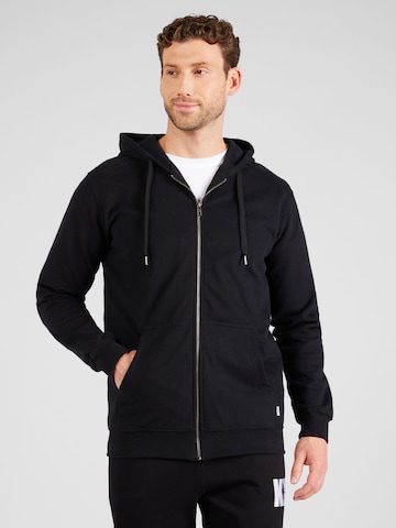 Cleptomanicx Zip-Up Hoodie 'Ligull' in Black: front