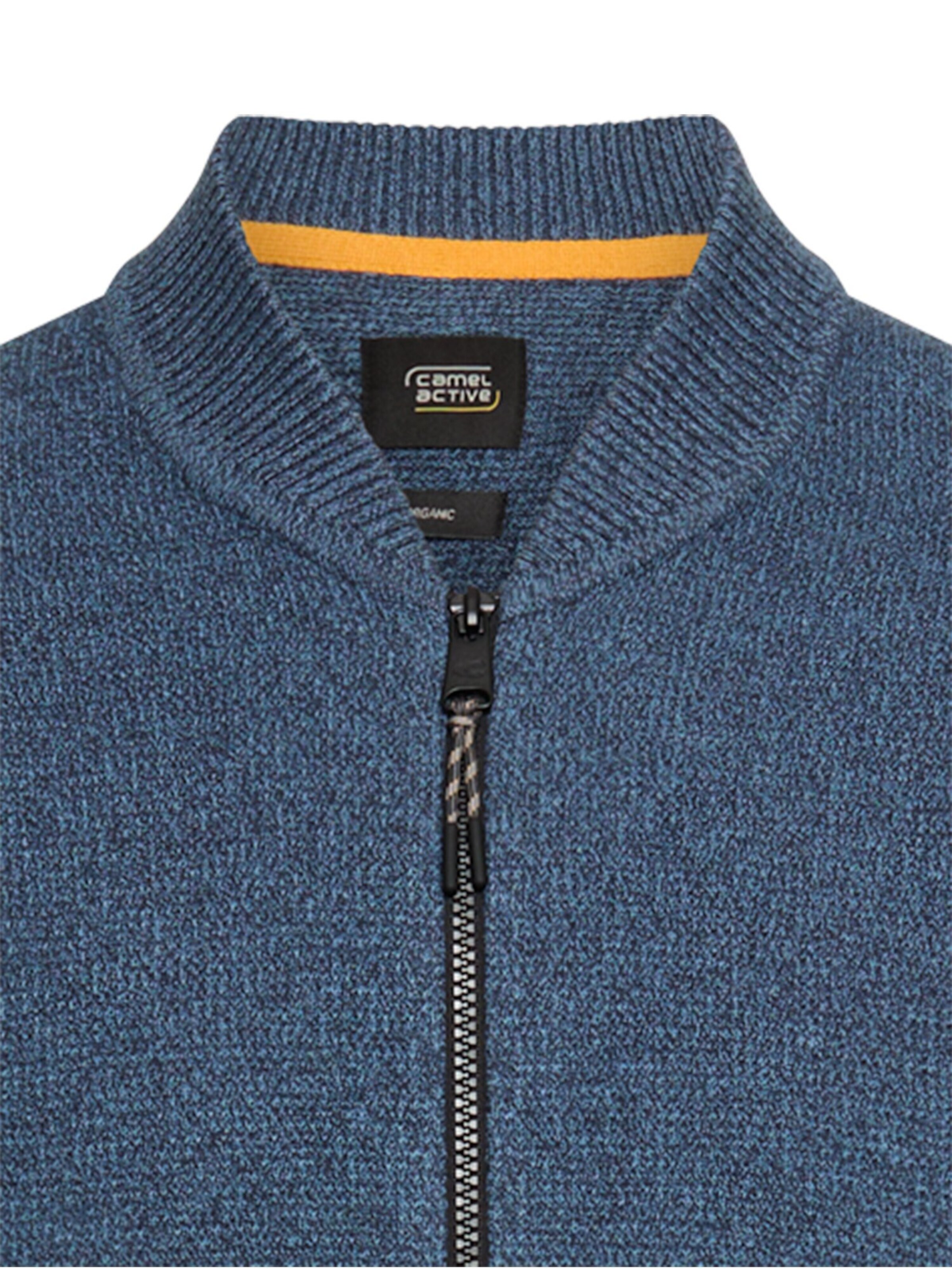 CAMEL ACTIVE Strickjacke mit Bomberkragen in Blau