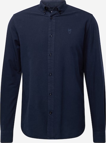 KnowledgeCotton Apparel Regular fit Button Up Shirt 'Harald' in Blue: front