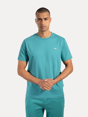 Smilodox Basic T-Shirt Ilyas in Blau: Vorderseite