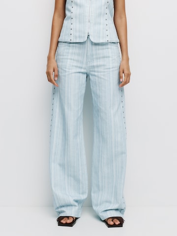 Wide Leg Jean Pull&Bear en bleu : devant