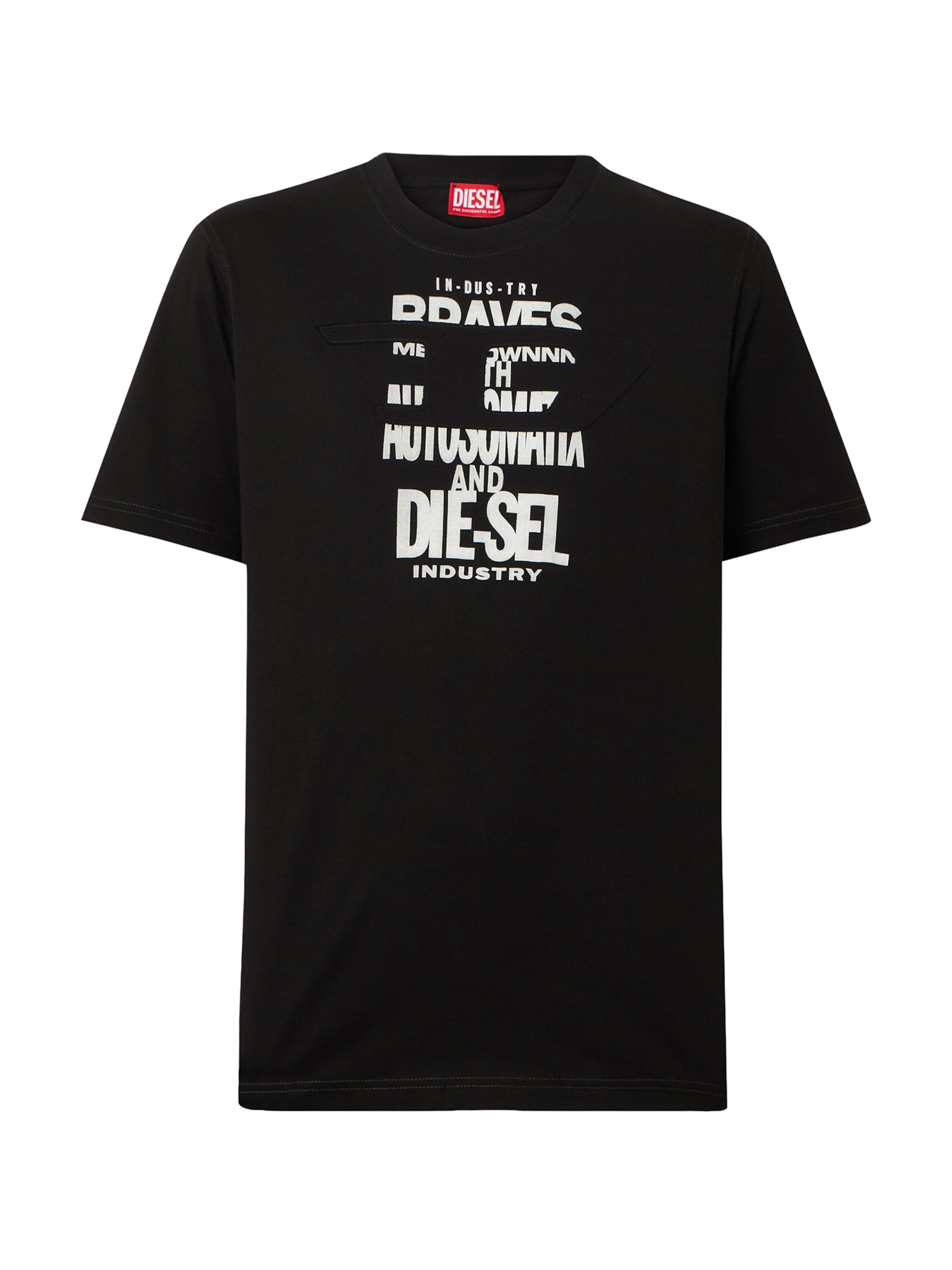 DIESEL - Camiseta 'T-ADJUST-V9' en negro: frente