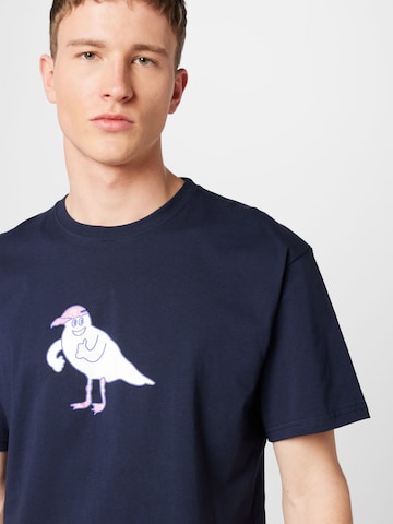 Cleptomanicx T-Shirt 'Gull Cap' in Blau