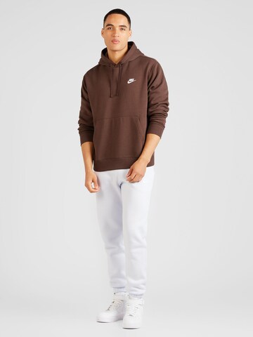 Nike Sportswear Rovný strih Mikina 'Club Fleece' - Hnedá