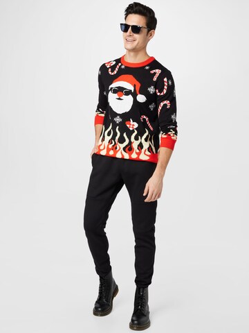 Denim Project - Jersey 'X-MAS BURNING SANTA' en negro