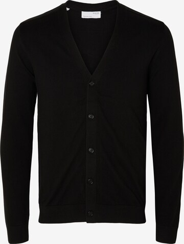 SELECTED HOMME Gebreid vest 'Berg' in Zwart: voorkant