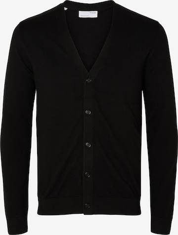 SELECTED HOMME Knit Cardigan 'Berg' in Black: front