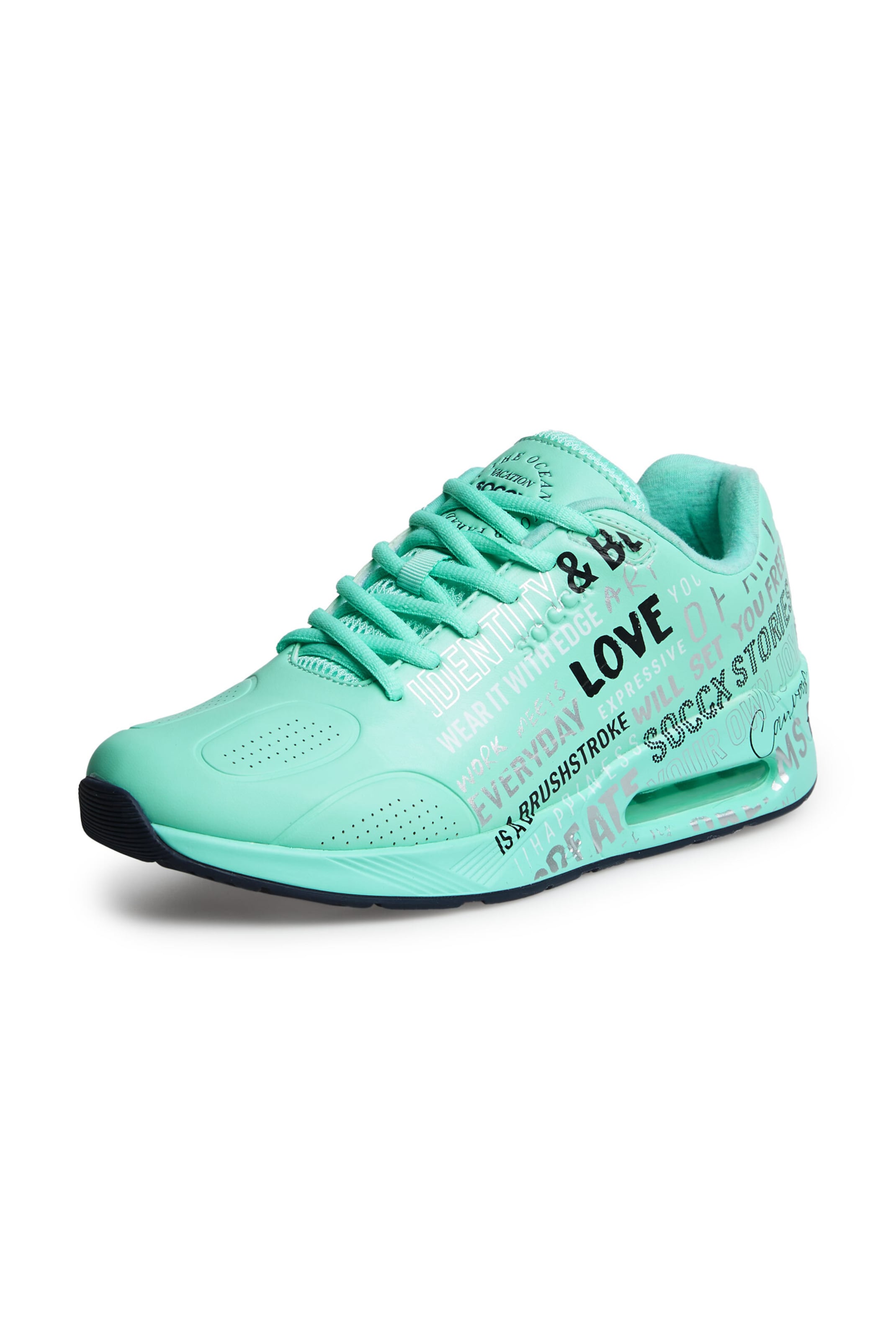Soccx Air Cushion Sneaker mit Wording Print in mint, Produktansicht