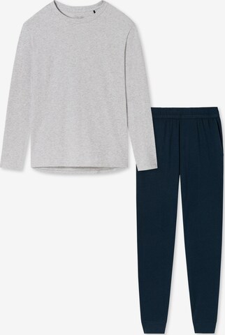 SCHIESSER Pajama 'Cotton' in Blue: front