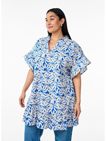 Abito camicia 'Caello' di Zizzi in blu: frontale