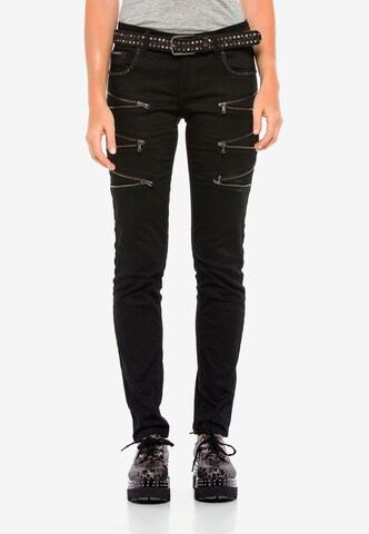 CIPO & BAXX Regular Jeans 'Blink' in Zwart: voorkant