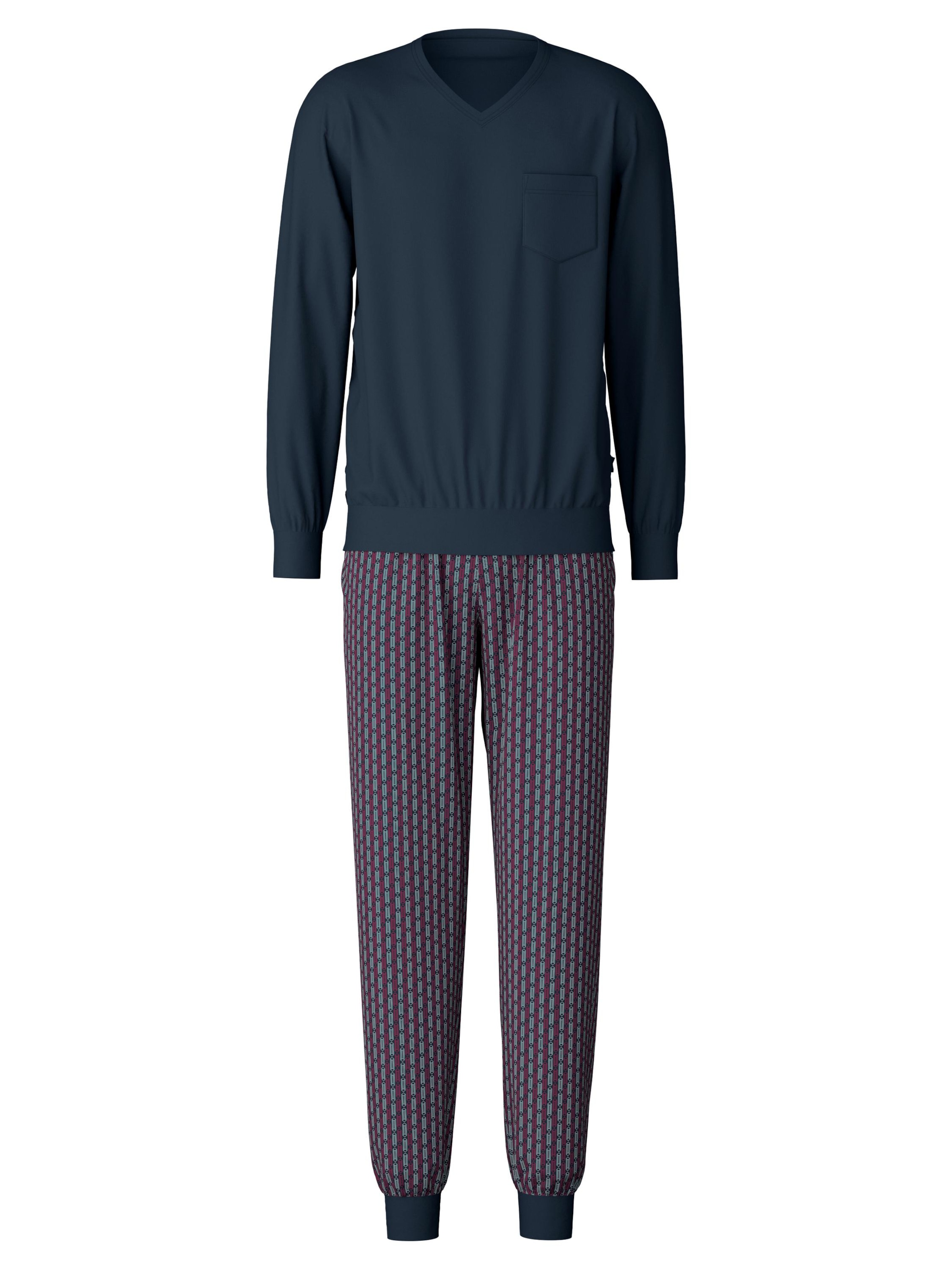 CALIDA Pyjama lang 'Relax Streamline'‌‌‌‌‌‌‌‌‌ in Blau: Vorderseite