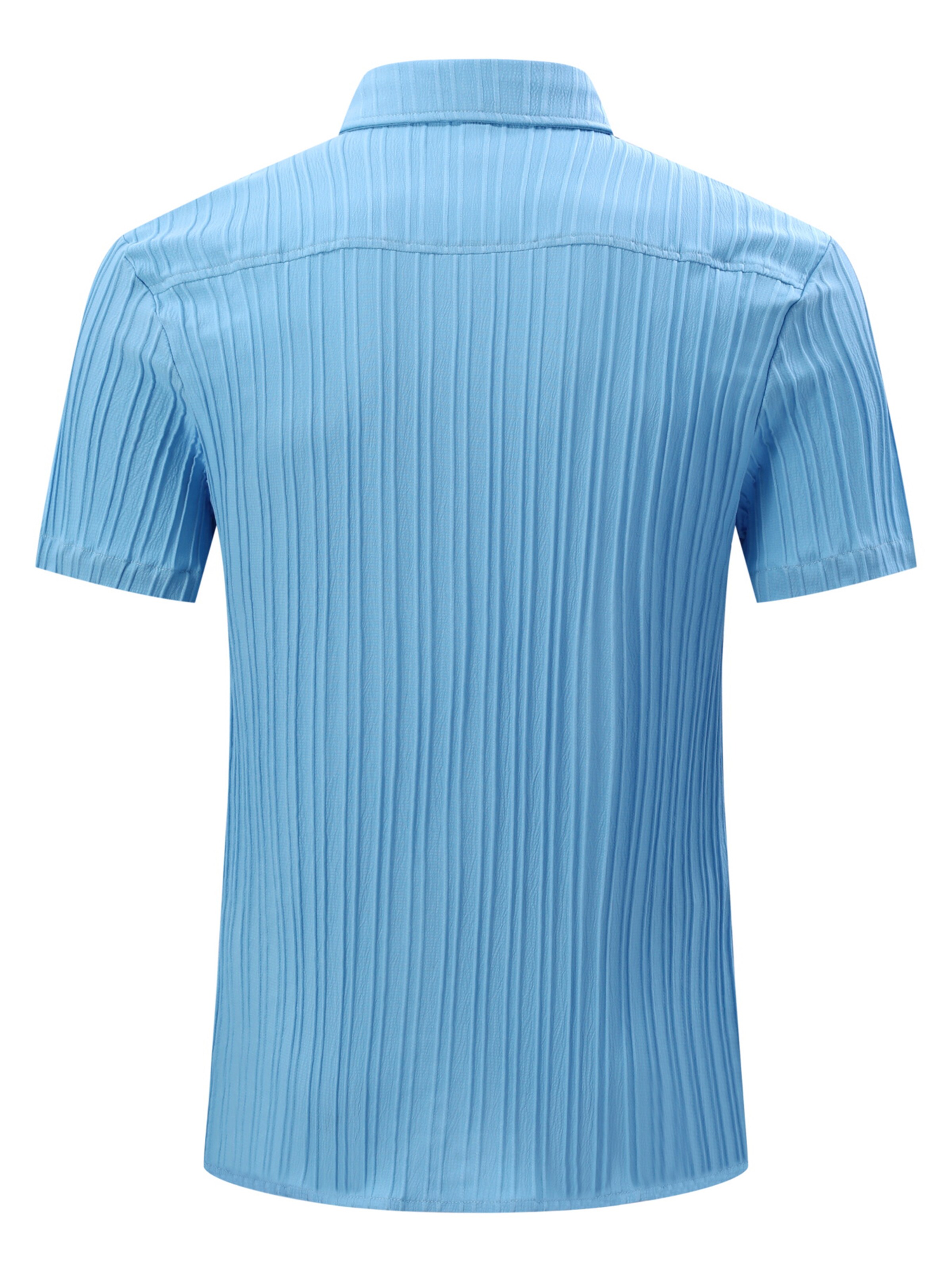 ALLTHEMEN Comfort fit Button Up Shirt in Blue